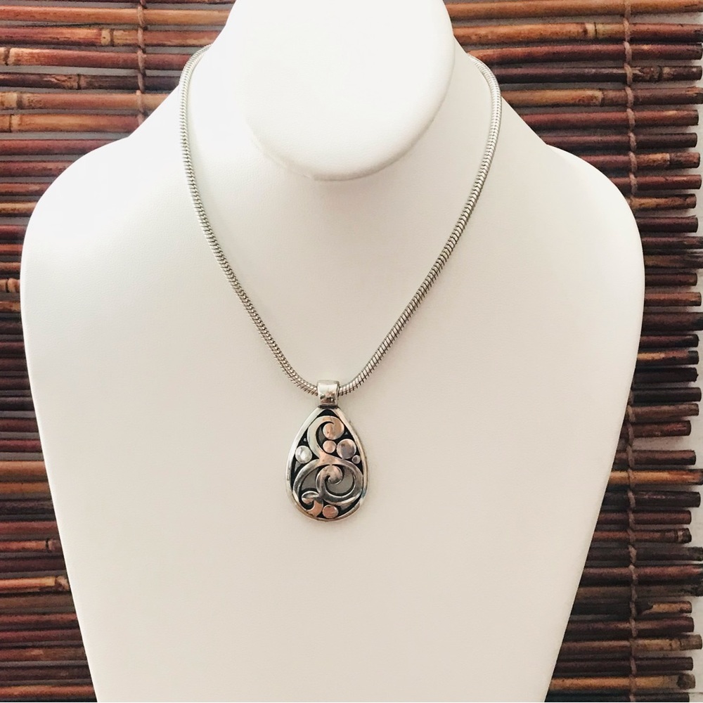 Brighton Teardrop Pendant Scroll Necklace